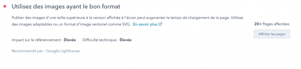 Alert: Utilisez des images ayant le bon format