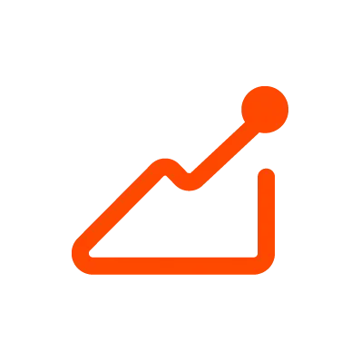 Red statistics icon, representing HubSpot's Data Hub
