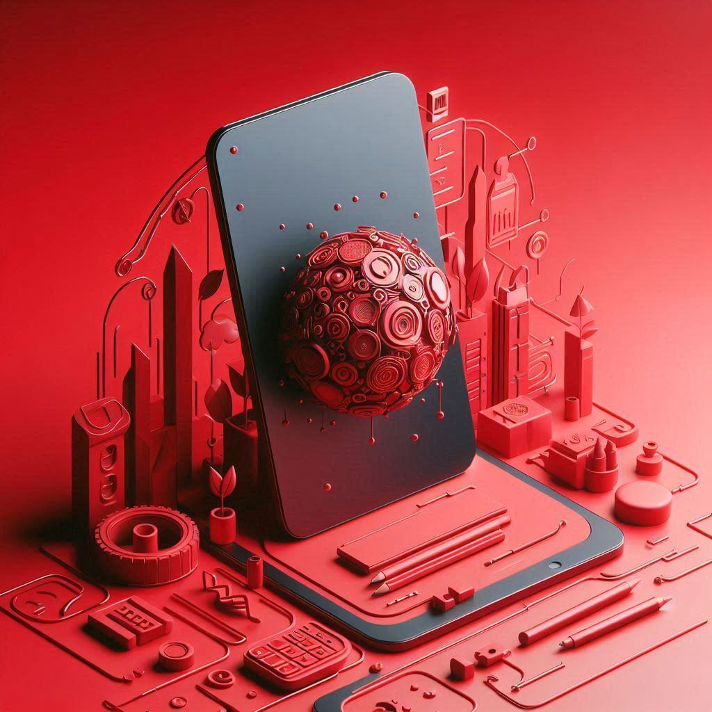 a red minimalist image technology theme, marketing, for a blog, simple but beautiful (1)