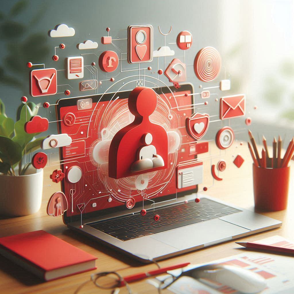 a red minimalist image technology theme, marketing, for a blog, simple but beautiful (3)
