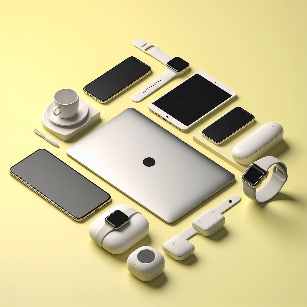 minimalist pastel yellow technological image