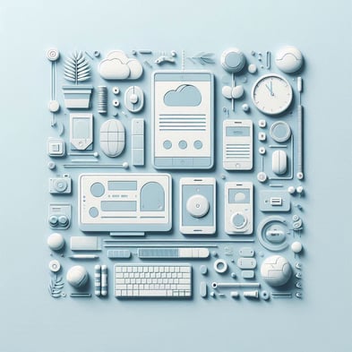 minimaliste bleu pale pour un article de blog theme technologie