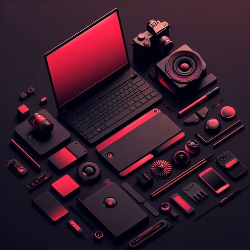 minimaliste rouge foncé technologique très simple avec du noir pour mettre en fond décran (1)