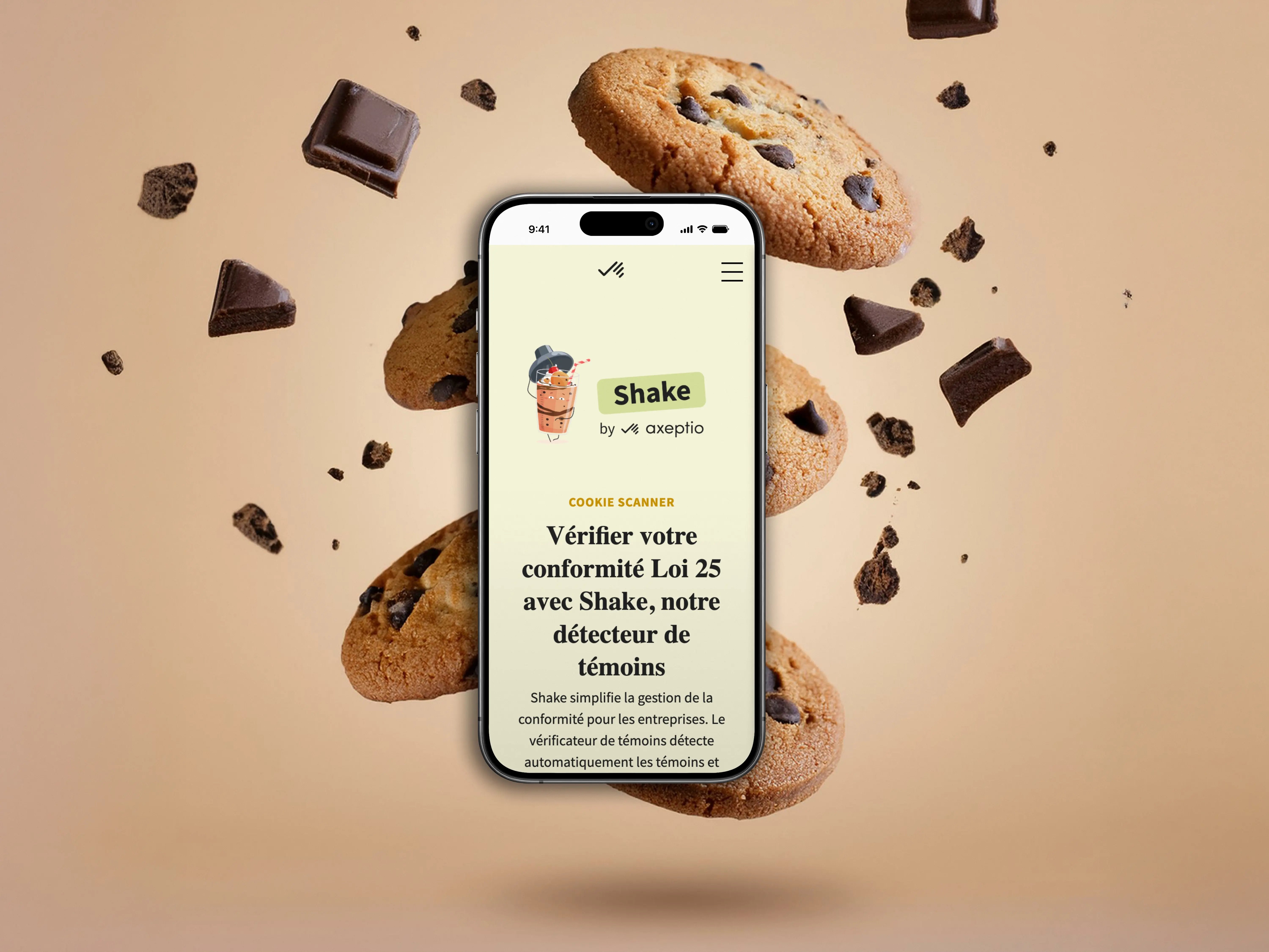 Vue du site web sur un écran de téléphone