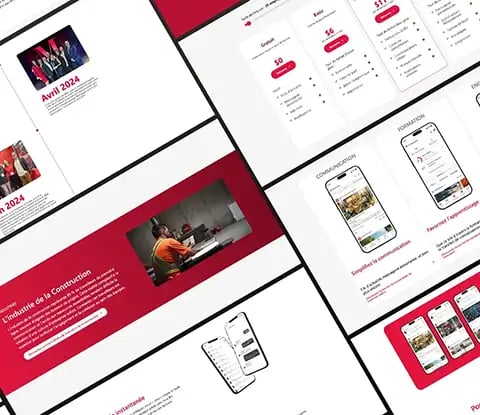 Aperçu de différents modules du site