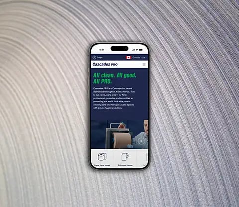 Vue du site web sur un écran de téléphone