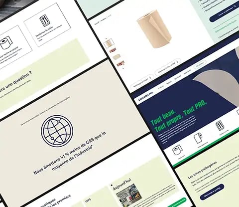Aperçu de différents modules du site