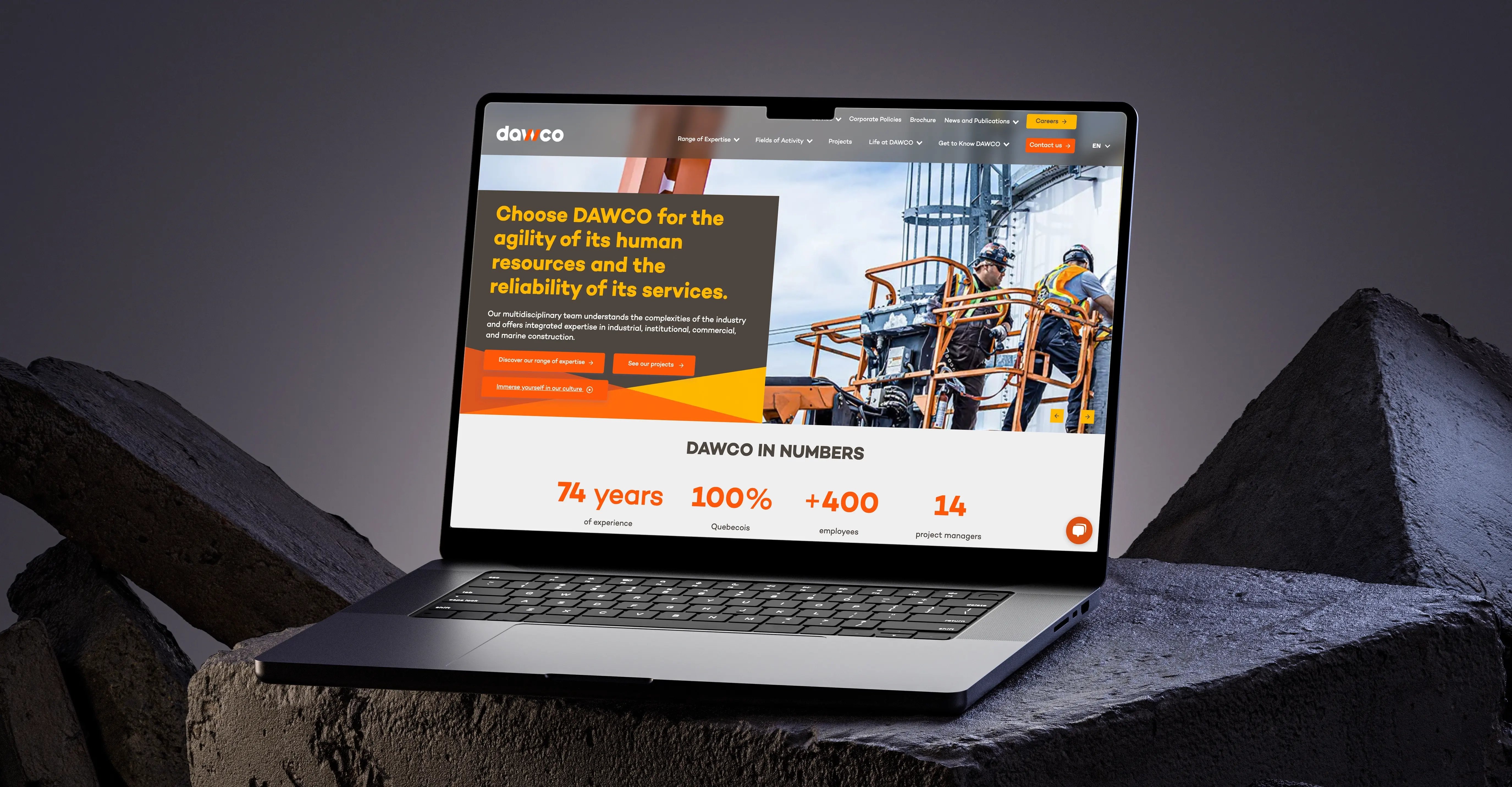 Aperçu du site web sur un écran d'ordinateur
