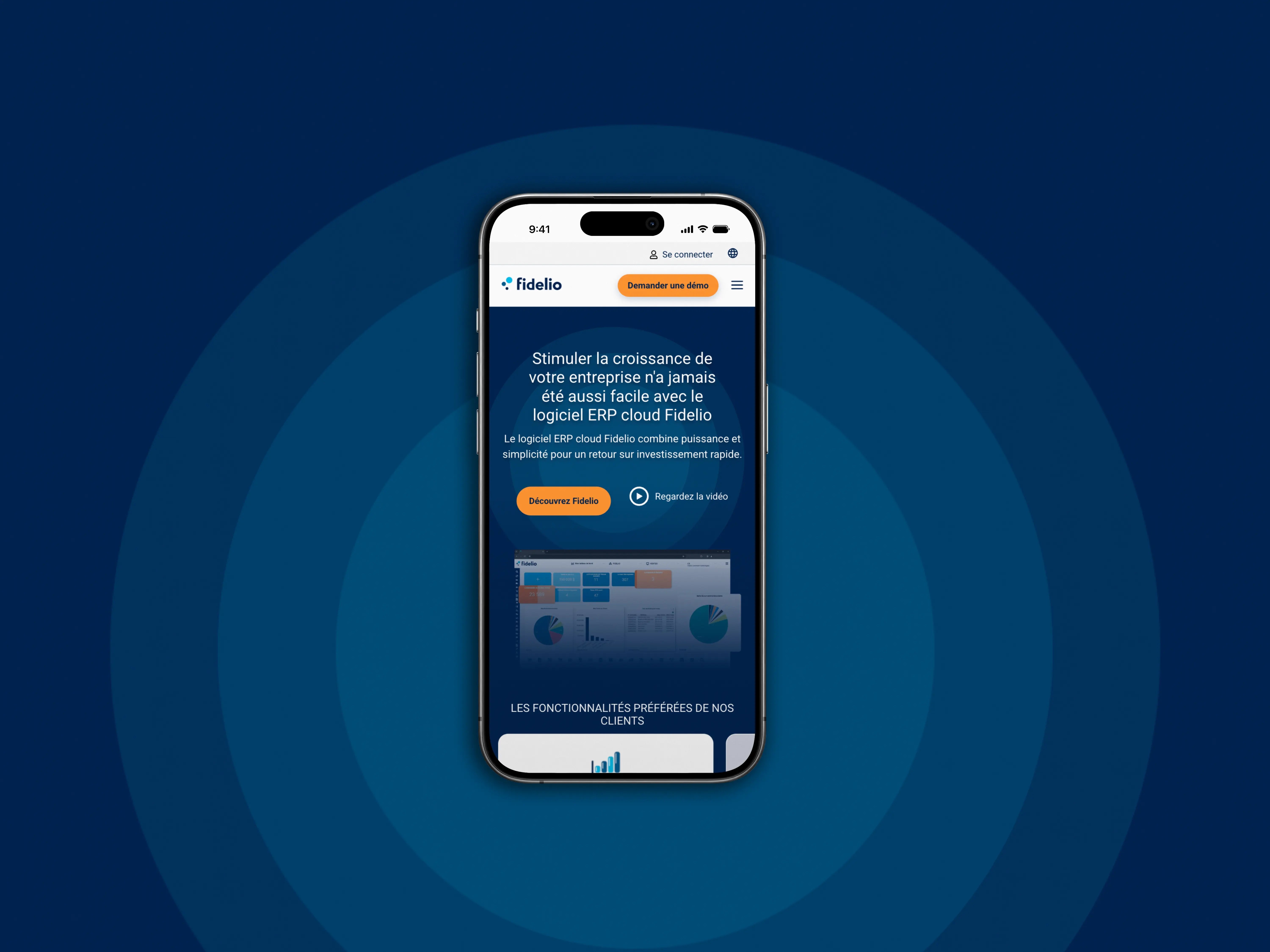 Vue du site web sur un écran de téléphone