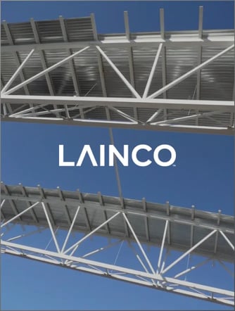 Logo de Lainco sur une image de structure métalique
