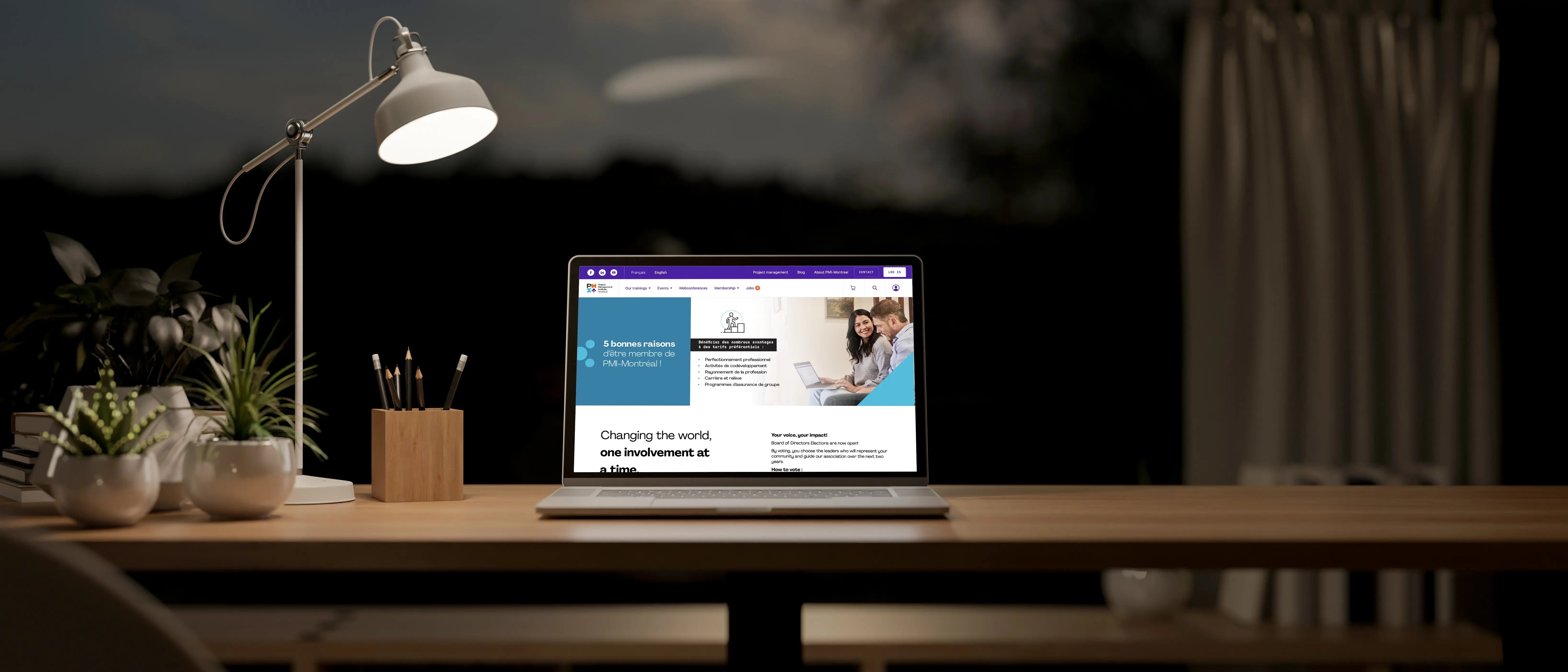 Aperçu du site web sur un écran d'ordinateur