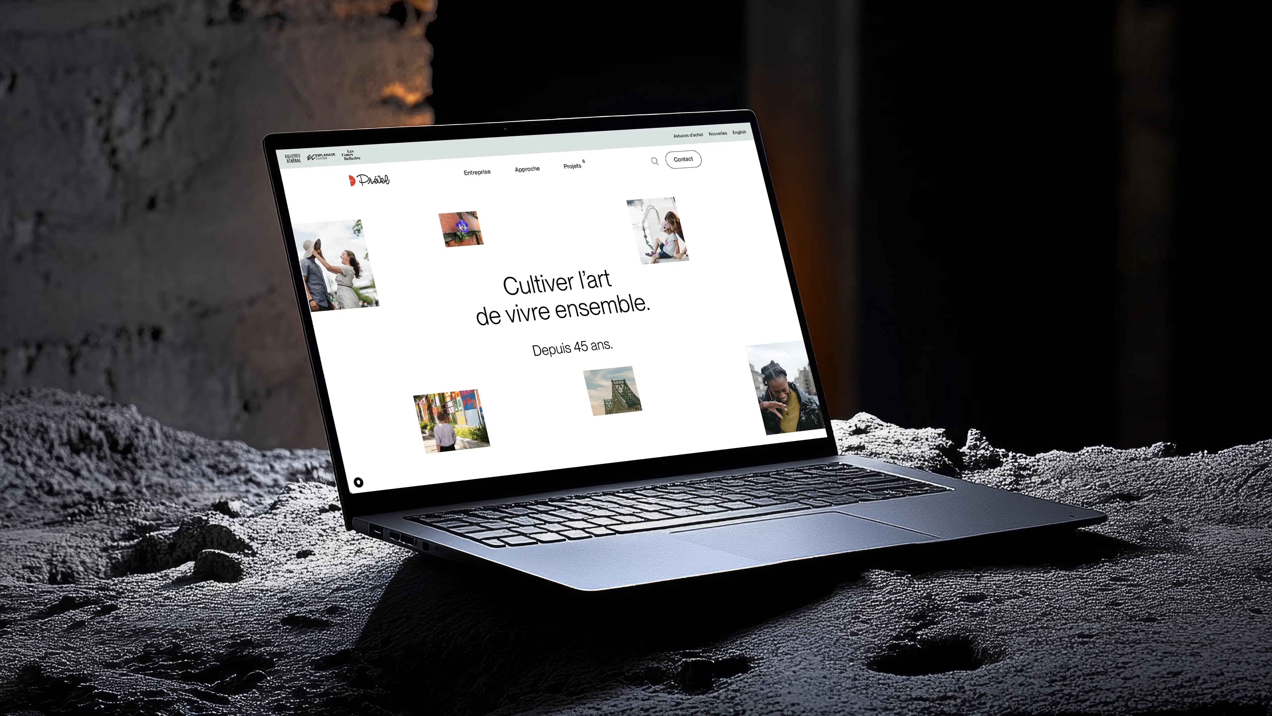 Aperçu du site web sur un écran d'ordinateur