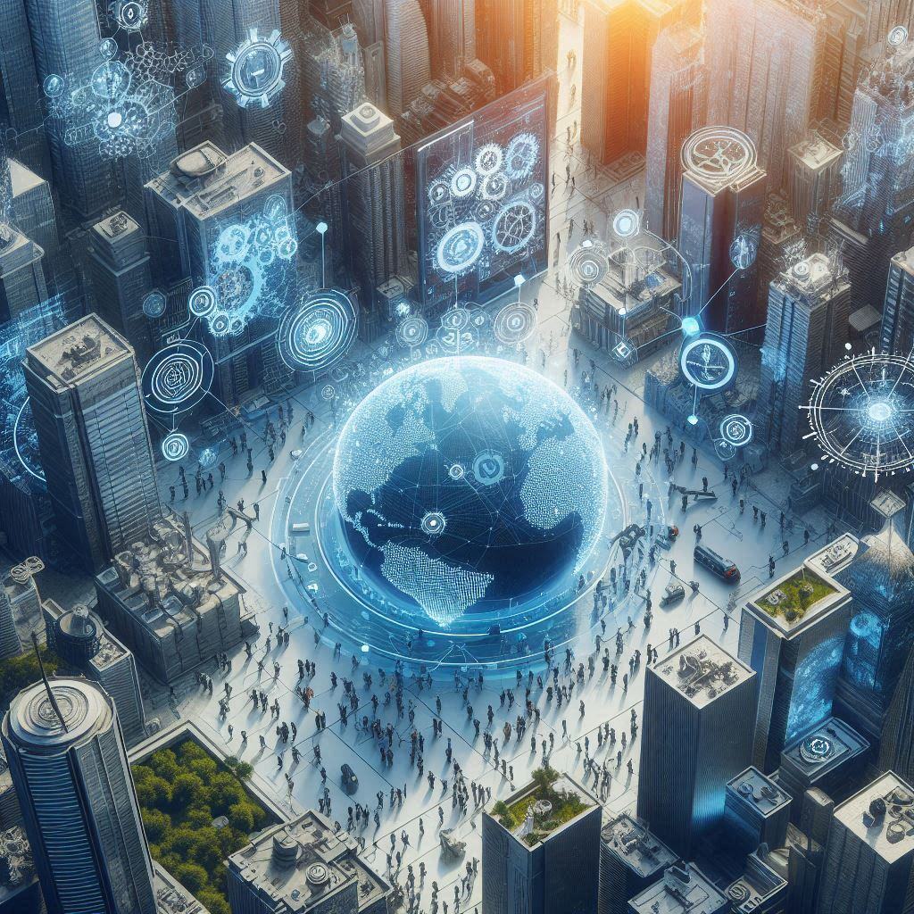 an image without writing, without text that refers to the digital transformation of companies in 2025